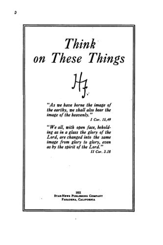 Think on These Things