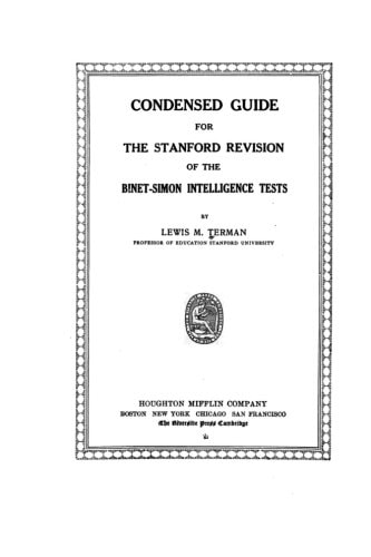Condensed Guide for the Stanford Revision of the Binet-Simon Intelligence Tests