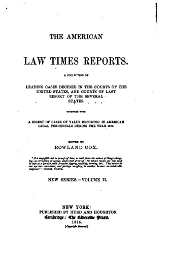 The American Law Times Reports - Vol. II