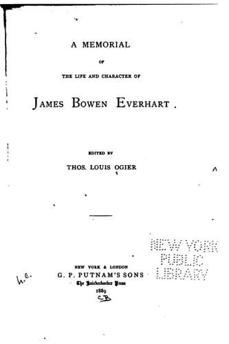 A Memorial of the Life and Character of James Bowen Everhart