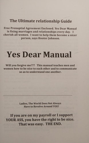 YES DEAR Manual Will You Forgive Me?