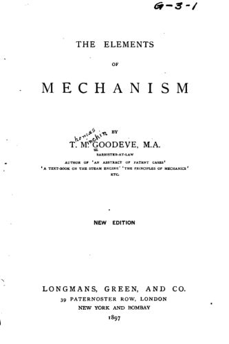 The Elements of Mechanism
