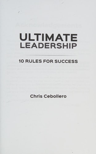 Ultimate Leadership 10 Rules for Success