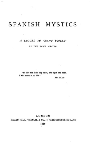 Spanish Mysties, a Sequel to Many Voices