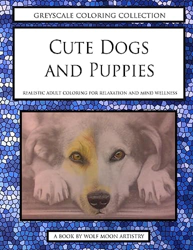 Greyscale Coloring Collection - Cute Dogs and Puppies