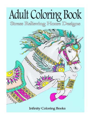 Adult Coloring Book Stress Relieving Horse Designs