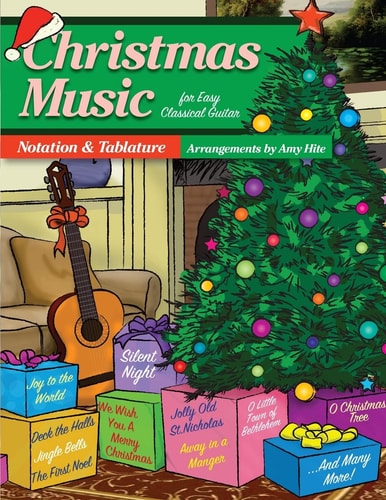 Christmas Music For Easy Classical Guitar Notation and Tablature (Tabs)