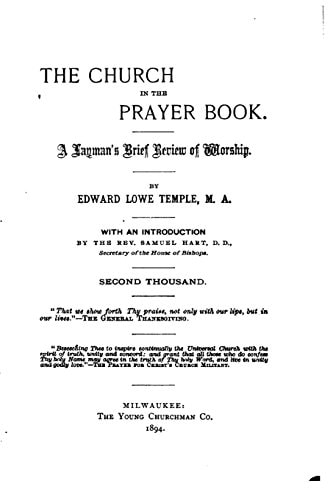 The Church in the Prayer Book, a Layman's Brief Review of Worship