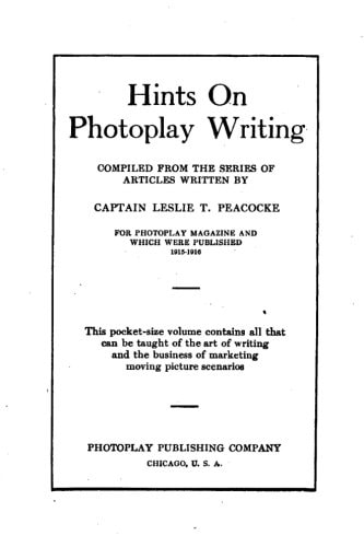 Hints on Photoplay Writing
