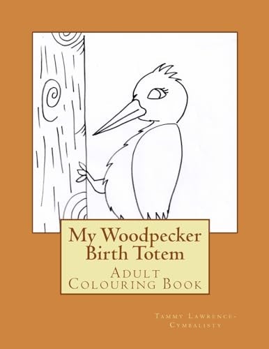 Woodpecker Birth Totem Adult Colouring Book