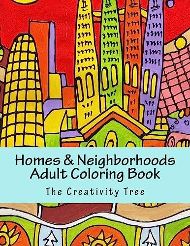 Homes & Neighborhoods Left-Handed Adult Coloring Book