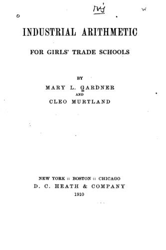Industrial Arithmetic for Girls' Trade Schools