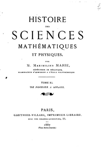Histoire Des Sciences Mathématiques Et Physiques