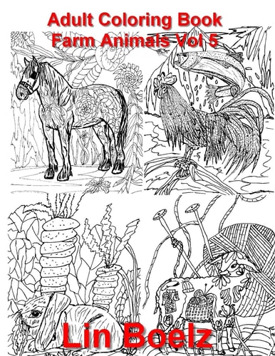 Adult Coloring Book Farm Animals Vol 5
