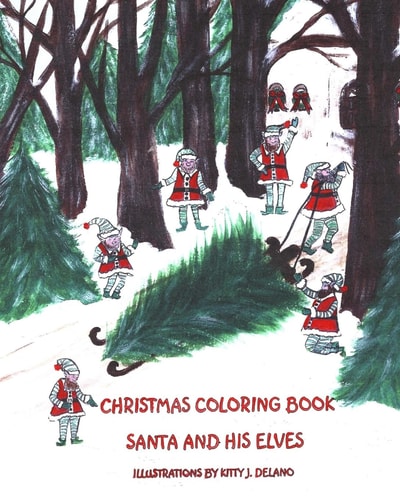 Christmas Coloring Book, Santa And His Elves