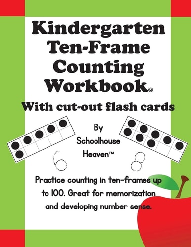 Kindergarten Ten-Frame Counting Workbook With Cut-Out Flash Cards