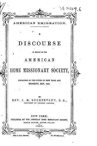 American Emigration, a Discourse in Behalf of the American Home Missionary Society