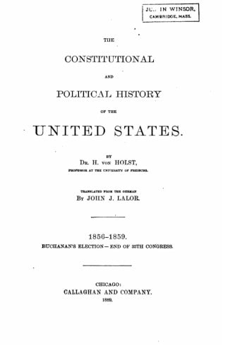 The Constitutional and Political History of the United States