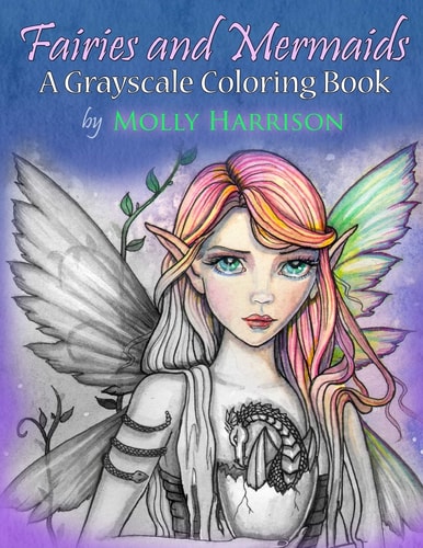 Fairies and Mermaids A Grayscale Coloring Book