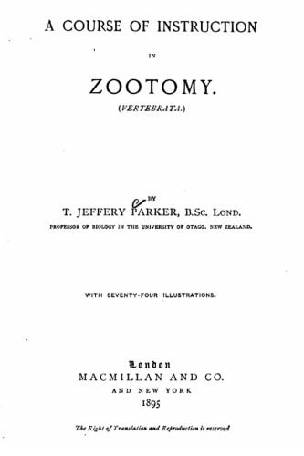 A Course of Instruction in Zootomy (Vertebrata)