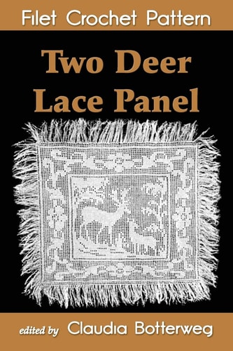 Two Deer Lace Panel Filet Crochet Pattern Complete Instructions and Chart