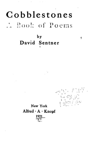 Cobblestones, a Book of Poems
