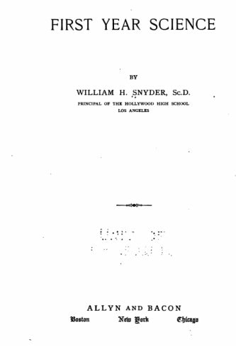First Year Science
