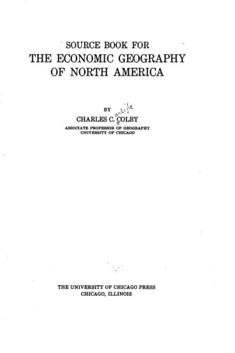 Source Book for the Economic Geography of North America