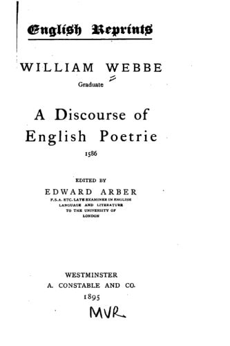 A Discourse of English Poetrie, 1586