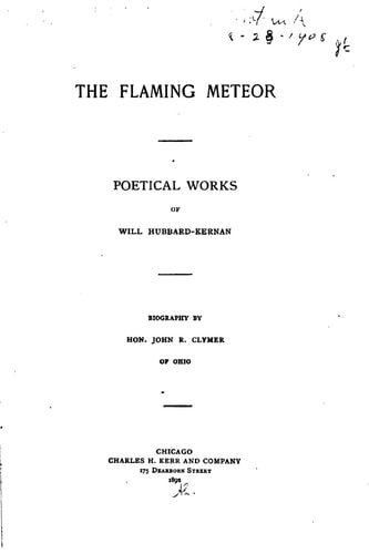 The Flaming Meteor, Poetical Works of Will Hubbard-Kernan
