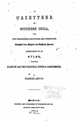 A Gazetteer of Southern India