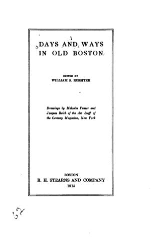 Days and Ways in Old Boston