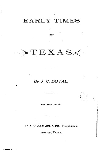 Early Times in Texas