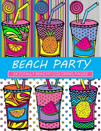 Beach Party Coloring Book 24 Page Coloring Book