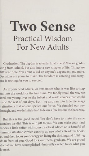 Two Sense Practical Wisdom for New Adults