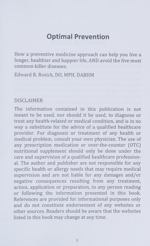 Optimal Prevention Common-Sense Ways to Avoid the Five Most Common Killer Diseases Today