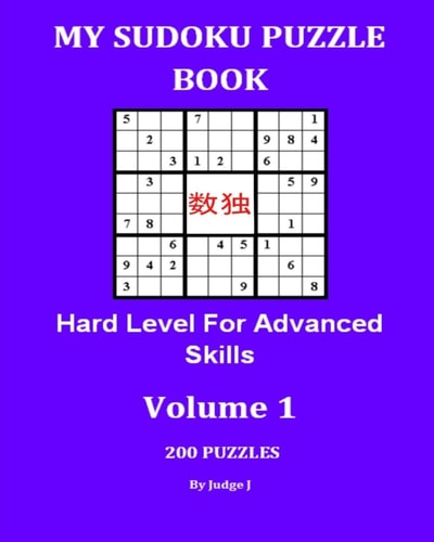 My Sudoku Puzzle Book Hard Level For Advanced Skills