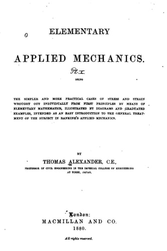 Elementary Applied Mechanics