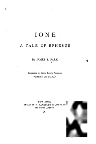 Ione, a Tale of Ephesus