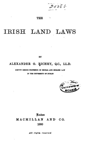 The Irish Land Laws