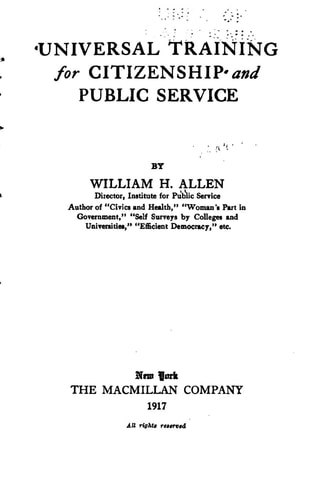 Universal Training for Citizenship and Public Service