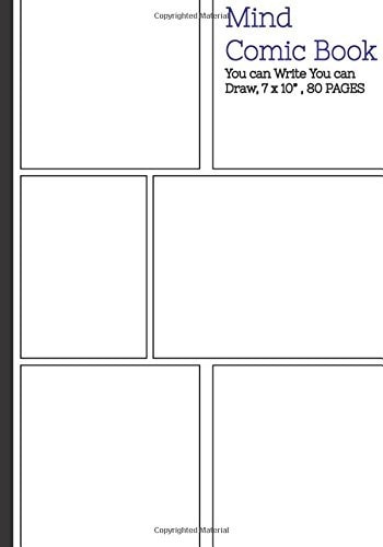 Mind Comic Book - 6 Panel,7"x10", 80 Pages, Make Your Own Comic Books