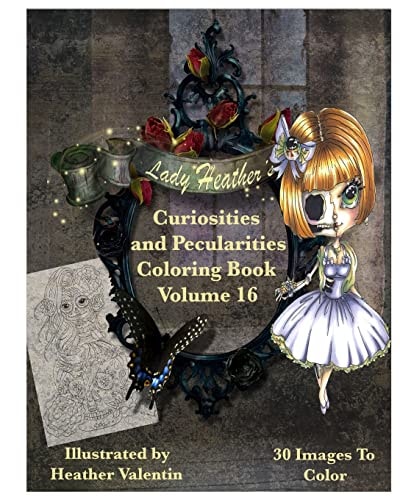 Lady Heather Valentin's Curiosities and Pecularities Coloring Book Volume 16 Whimsical Oddities and Other Misfits Adult Coloring Book