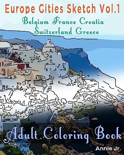 Europe Cities Sketch Adult Coloring Book