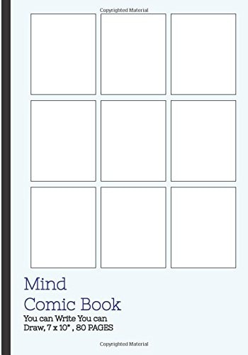 Mind Comic Book - 9 Panel,7"x10", 80 Pages, Make Your Own Comic Books Make Your Own Comics Come to Life