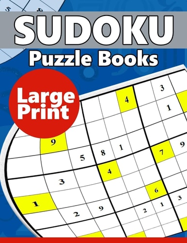 Sudoku Puzzle Books LARGE Print Easy, Medium to Hard Level Puzzles for Adult Sulution Inside