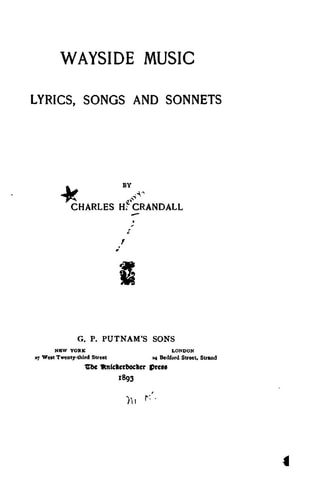 Wayside Music, Lyrics, Songs and Sonnets