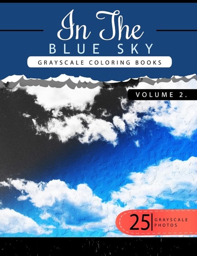 In the Blue Volume 2 Sky Grayscale Coloring Books for Adults Relaxation Art Therapy for Busy People (Adult Coloring Books Series, Grayscale Fantasy Coloring Books)