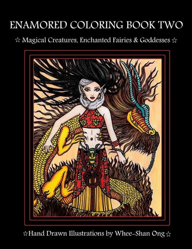 Enamored Coloring Book Two Magical Creatures, Enchanted Fairies and Goddesses