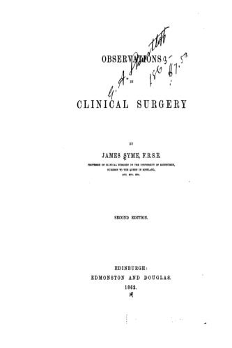 Observations in Clinical Surgery